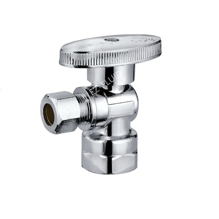 Ez-Fluid 1/2in FIP x 3/8in O.D Comp, 1/4 Turn Angle Stop EZAF12